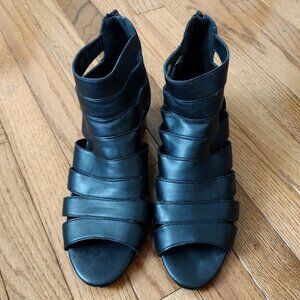 Black strappy heeled Aerosoles sandals